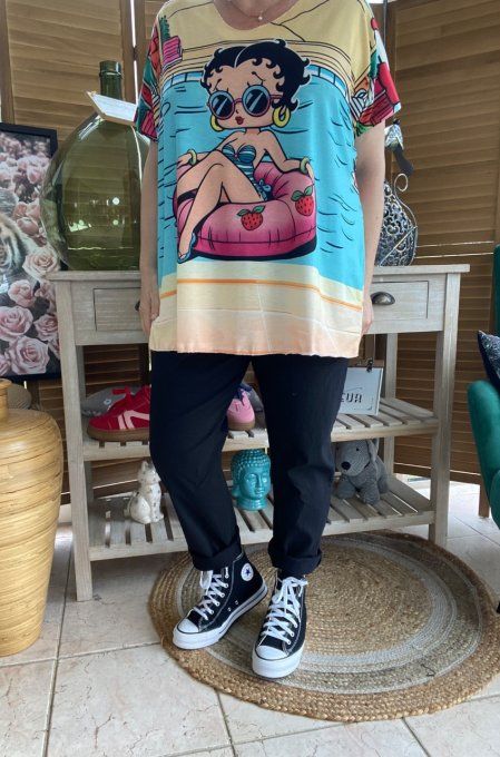 Top fin ample multicolore Betty Boop Summer Holidays du 40 au 52 