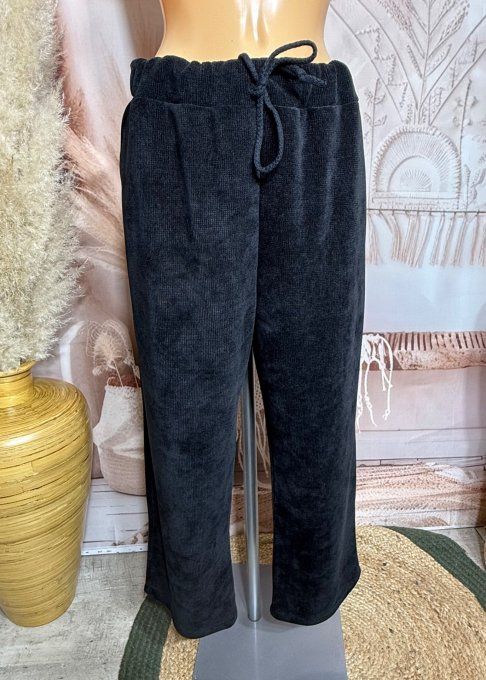 pantalon velours ras façon jogg "magique" noir confort  ++++ du 38 au 50/52 