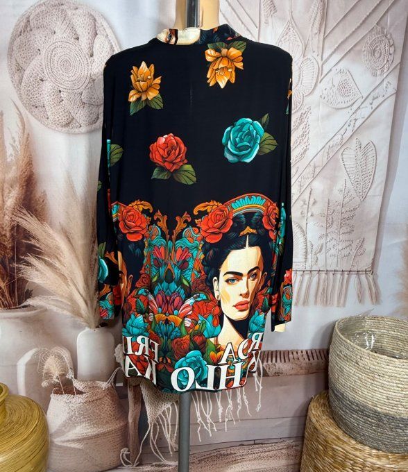 Chemise ample noire Portraits de Frida Kahlo du 42 au 50/52