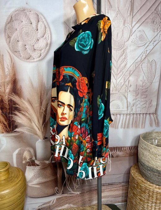 Chemise ample noire Portraits de Frida Kahlo du 42 au 50/52