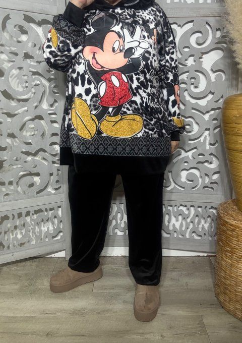 Ensemble détente / Survêtement velours noir Mickey Mouse Rétro douceur +++ du 44 au 56/58