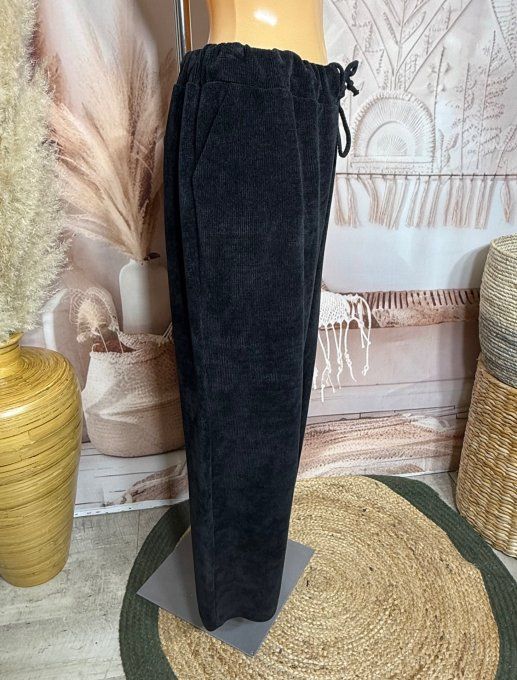 pantalon velours ras façon jogg "magique" noir confort  ++++ du 38 au 50/52 