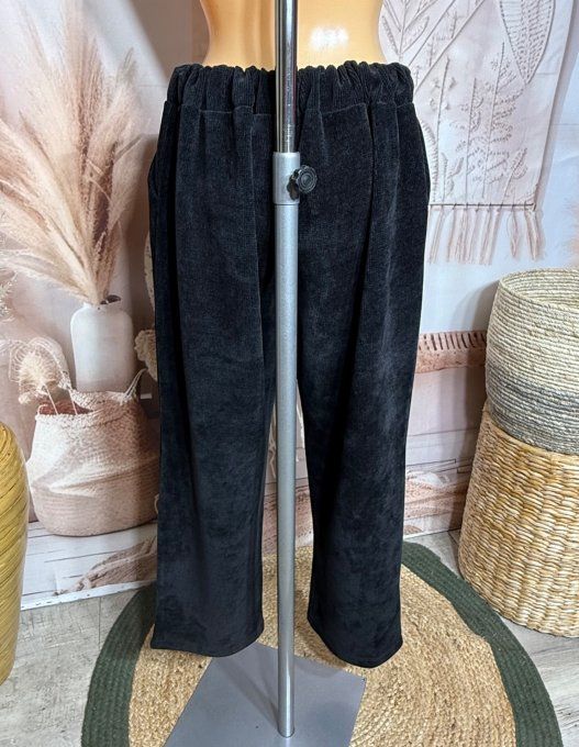 pantalon velours ras façon jogg "magique" noir confort  ++++ du 38 au 50/52 