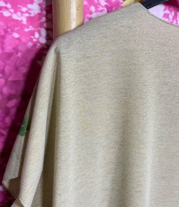 Tee-shirt ample Lurex pailleté doré et vert La Jolie Parisienne du 40 au 52/54 