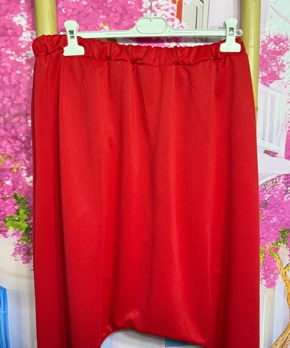pantalon sarouel rouge pan asymétrique confort ++++ du 42 au 52 
