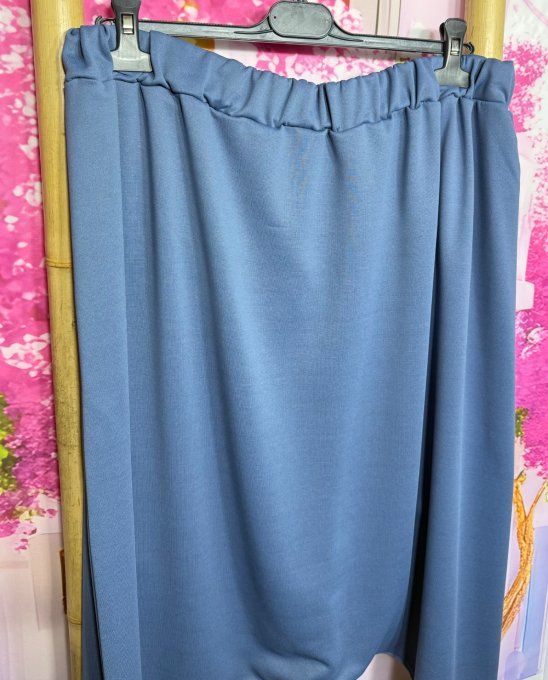 pantalon sarouel bleu jeans pan asymétrique confort ++++ du 42 au 52  