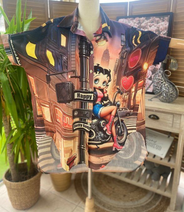 Chemise ample aspect Lin Betty Boop in New York City du 40 au 50