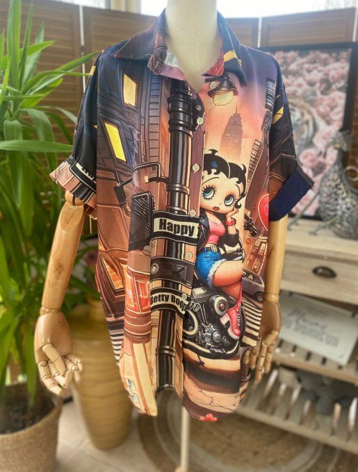 Chemise ample aspect Lin Betty Boop in New York City du 40 au 50