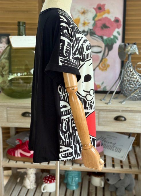 Top ample noir Snoopy in Love du 38 au 48/50 