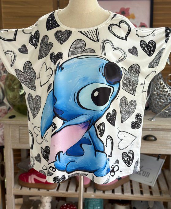 Top ample blanc Stitch in Love du 38 au 48/50 