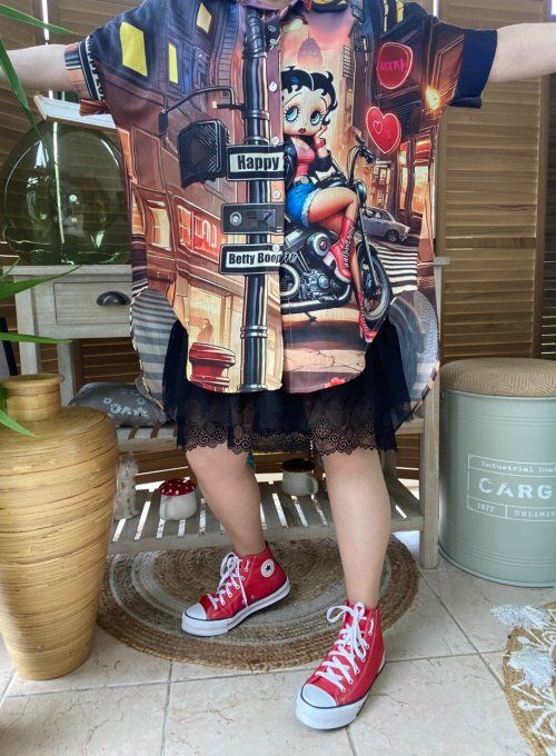 Chemise ample aspect Lin Betty Boop in New York City du 40 au 50