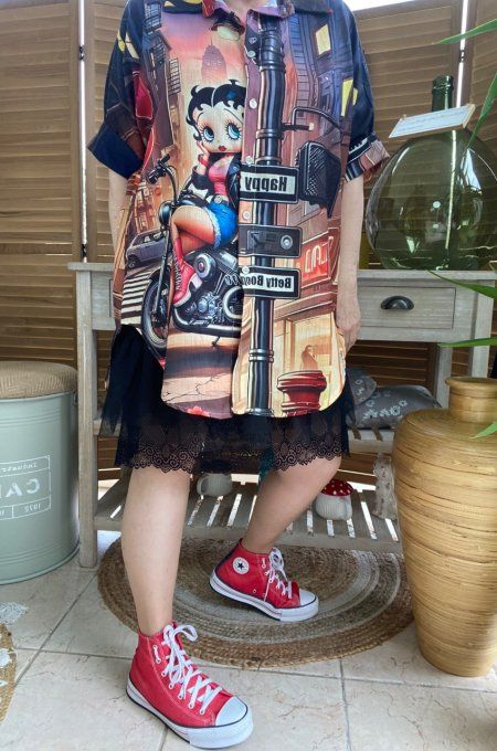 Chemise ample aspect Lin Betty Boop in New York City du 40 au 50