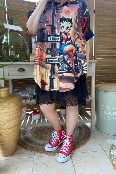 Chemise ample aspect Lin Betty Boop in New York City du 40 au 50
