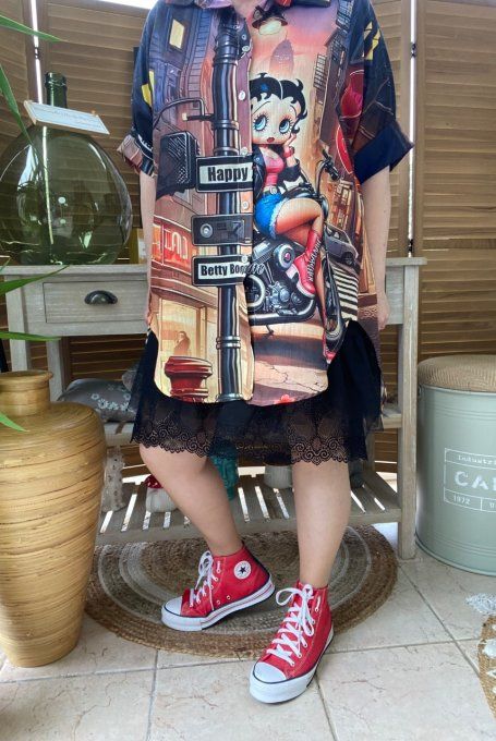 Chemise ample aspect Lin Betty Boop in New York City du 40 au 50