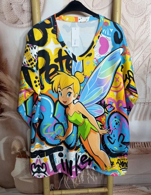 Robe ample multicolore La Fée Clochette Street Art Spirit du 42 au 52/54 