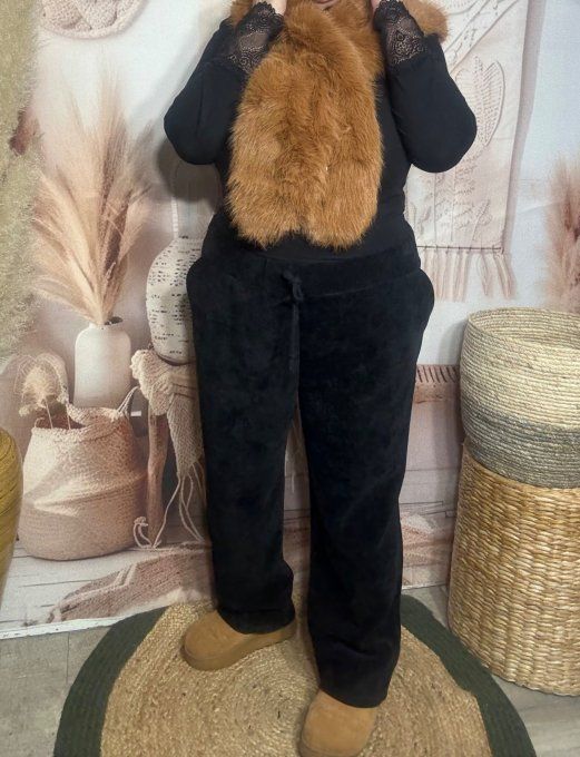 pantalon velours ras façon jogg "magique" noir confort  ++++ du 38 au 50/52 