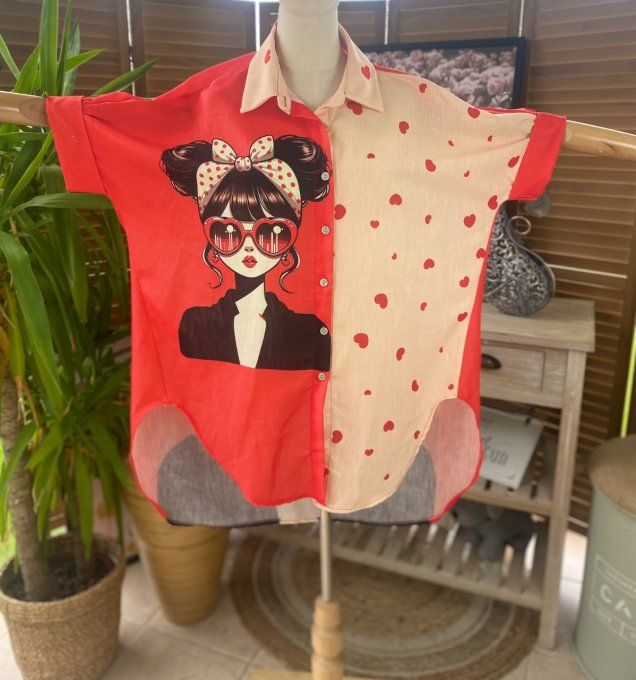 Chemise ample aspect Lin The Fashion Woman in Red du 40 au 50