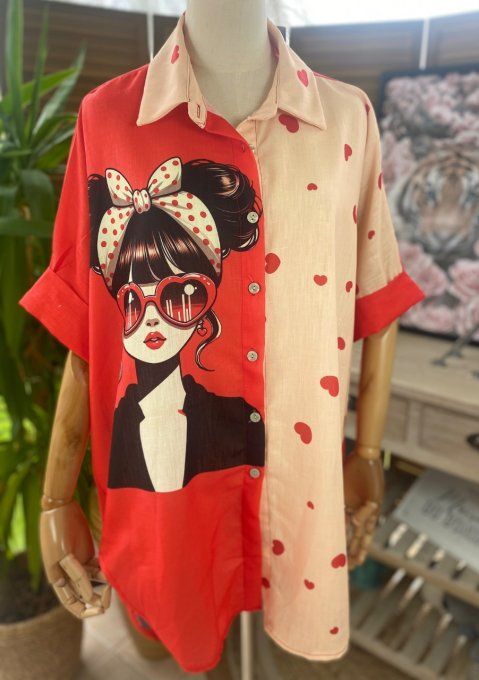Chemise ample aspect Lin The Fashion Woman in Red du 40 au 50