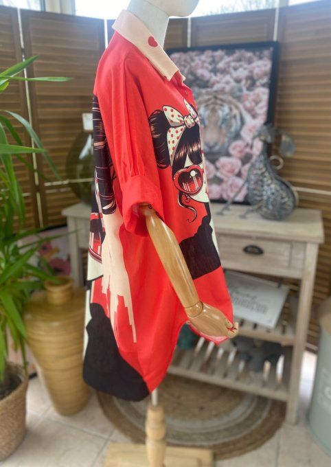 Chemise ample aspect Lin The Fashion Woman in Red du 40 au 50