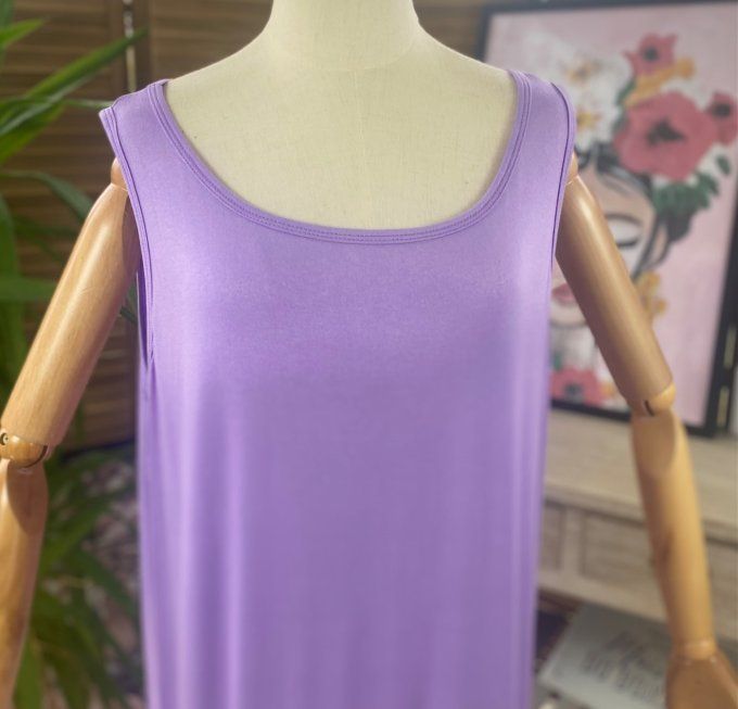 Fond de robe BIS Lilas viscose et dentelle confort +++ du 40 au 50