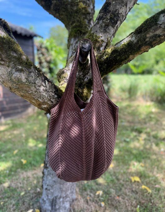 Sac Fourre-Tout Tulipe en crochet Chocolat Bohème Chic Plage Summer Vibes qualité ++++ 