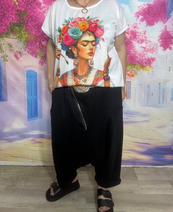 Sarouel ample Punto Milano noir fermeture asymétrique extensible +++ du 40 au 50/52 