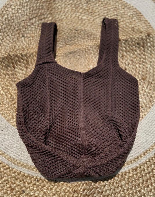 Sac Fourre-Tout Tulipe en crochet Chocolat Bohème Chic Plage Summer Vibes qualité ++++ 