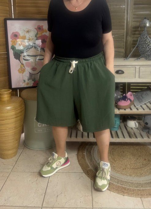 Short long / bermuda court kaki confort & douceur ++++ du 38 au 52 