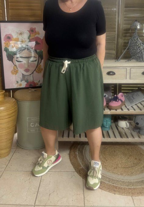 Short long / bermuda court kaki confort & douceur ++++ du 38 au 52 