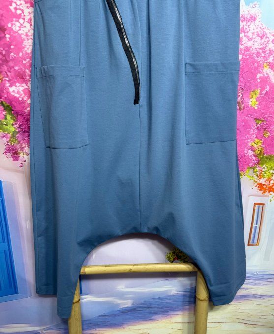 Sarouel ample Punto Milano Bleu Jeans fermeture asymétrique extensible +++ du 40 au 50/52 