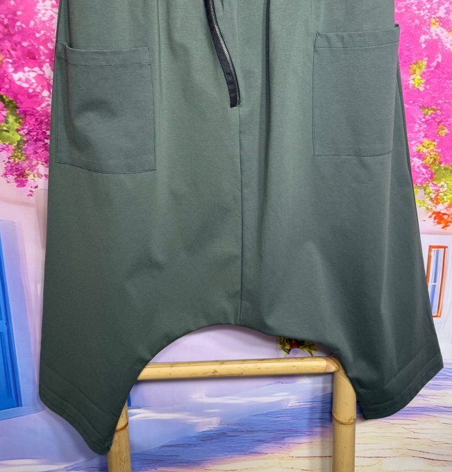 Sarouel ample Punto Milano Kaki fermeture asymétrique extensible +++ du 40 au 50/52
