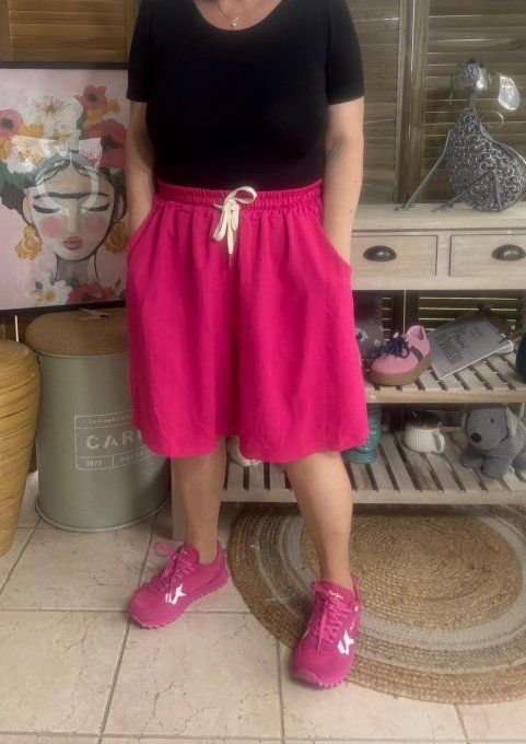 Short long / bermuda court fuschia confort & douceur ++++ du 38 au 52 