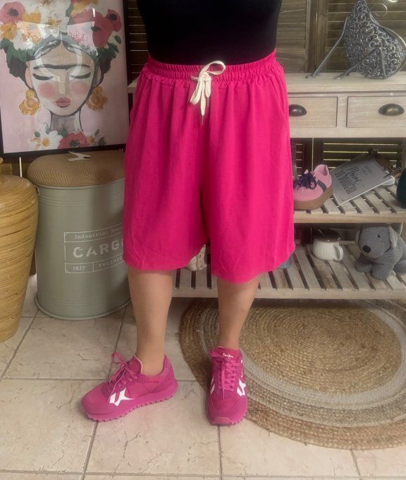 Short long / bermuda court fuschia confort & douceur ++++ du 38 au 52 