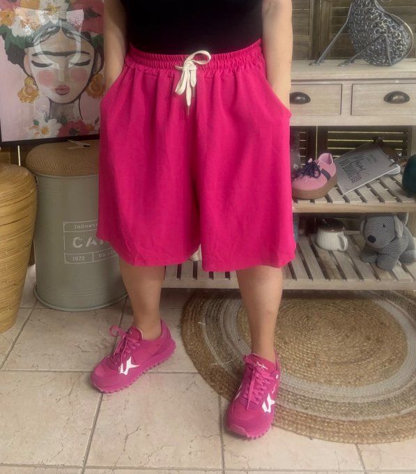 Short long / bermuda court fuschia confort & douceur ++++ du 38 au 52 