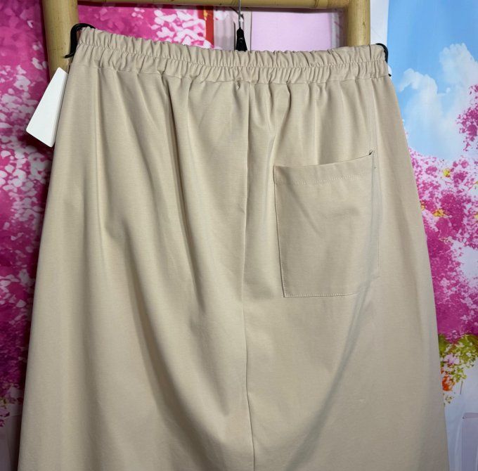 Sarouel ample Punto Milano beige fermeture asymétrique extensible +++ du 40 au 50/52