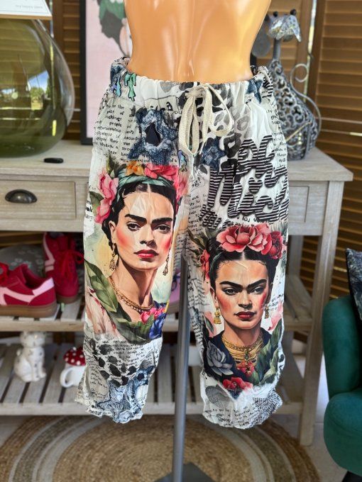 pantacourt (dit magique) multicolore Viva Frida Kahlo confort ++++ du 40 au 50/52