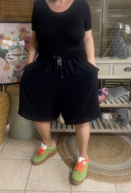 Short long / bermuda court noir confort & douceur ++++ du 38 au 52