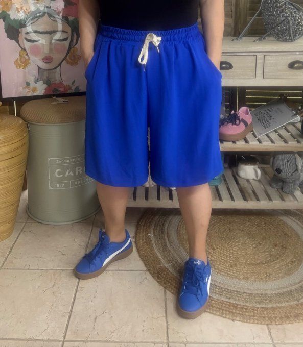 Short long / bermuda court bleu royal confort & douceur ++++ du 38 au 52 