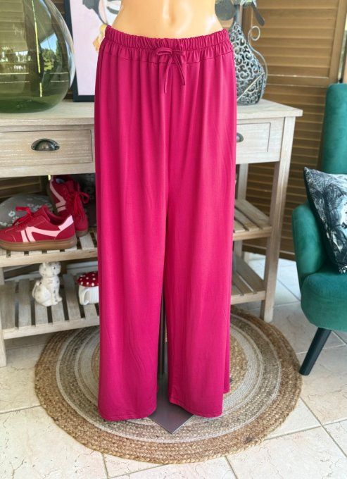 Pantalon Palazzo fuschia ultra extensible confort +++++ du 40 au 52