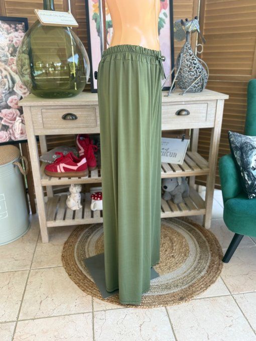 Pantalon Palazzo kaki ultra extensible confort +++++ du 40 au 52