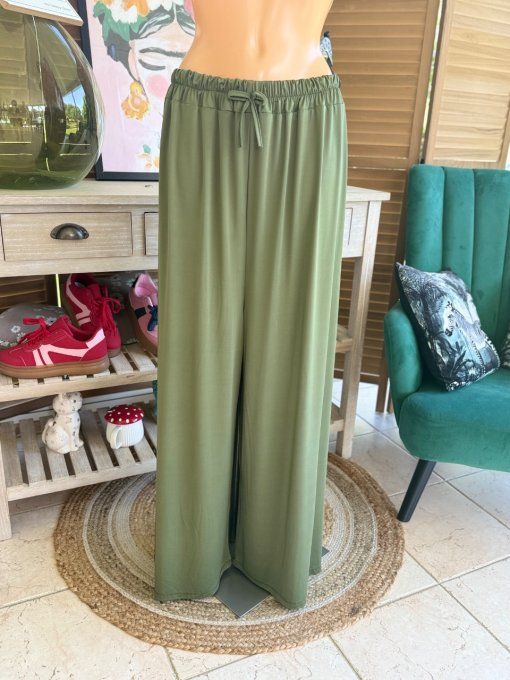 Pantalon Palazzo kaki ultra extensible confort +++++ du 40 au 52