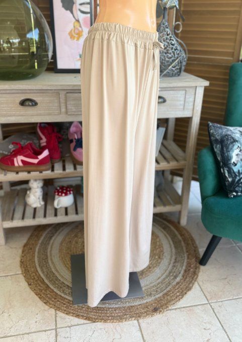 Pantalon Palazzo beige ultra extensible confort +++++ du 40 au 52