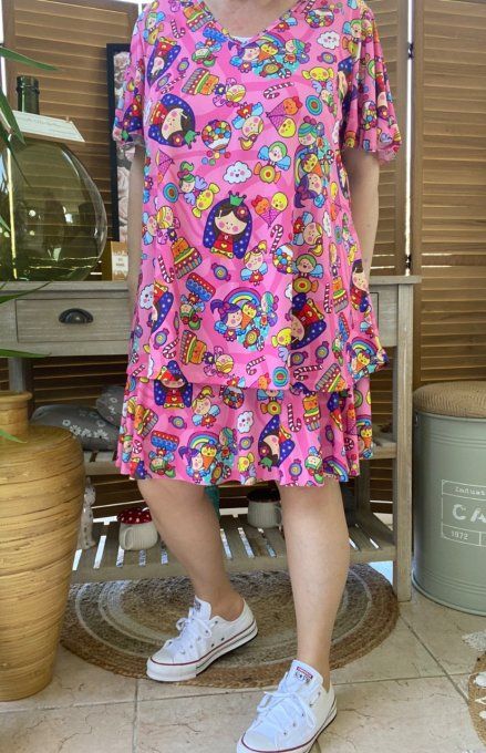 Jupe -short ample rose esprit Contes de Fée Naïf du 38 au 54