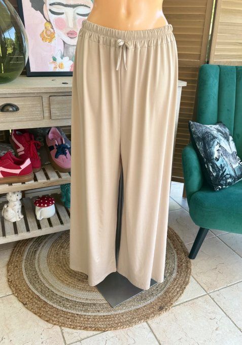 Pantalon Palazzo beige ultra extensible confort +++++ du 40 au 52