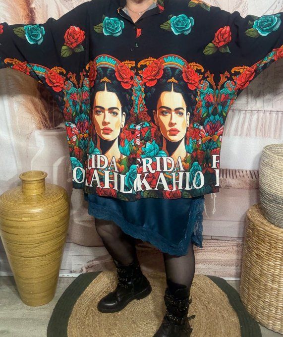 Chemise ample noire Portraits de Frida Kahlo du 42 au 50/52
