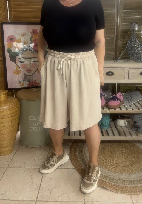 Short long / bermuda court beige confort & douceur ++++ du 38 au 52 