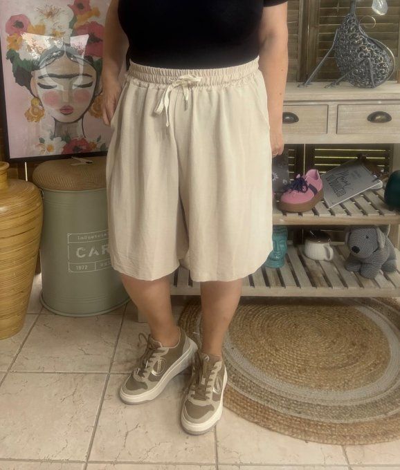 Short long / bermuda court beige confort & douceur ++++ du 38 au 52 