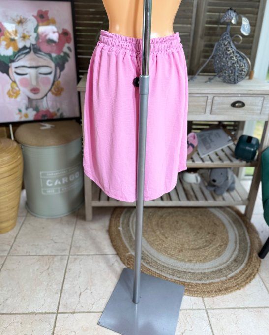 Short long / bermuda court rose poudré confort & douceur ++++ du 38 au 52  
