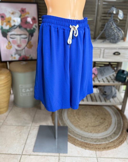 Short long / bermuda court bleu royal confort & douceur ++++ du 38 au 52 