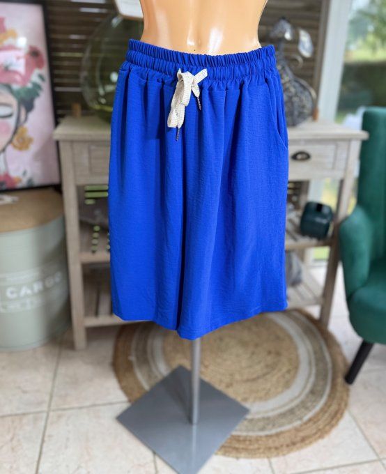 Short long / bermuda court bleu royal confort & douceur ++++ du 38 au 52 